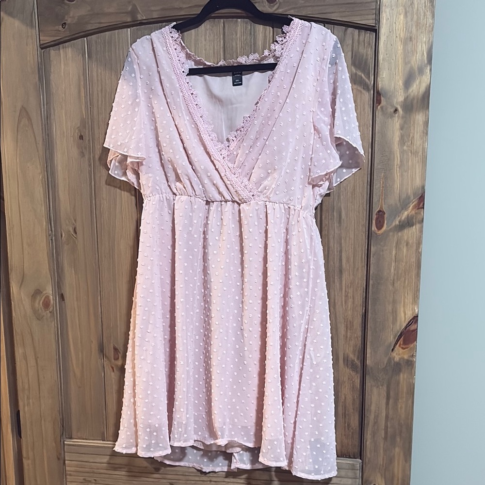 SHEIN Pink Peplum Ruffled Mini Dress